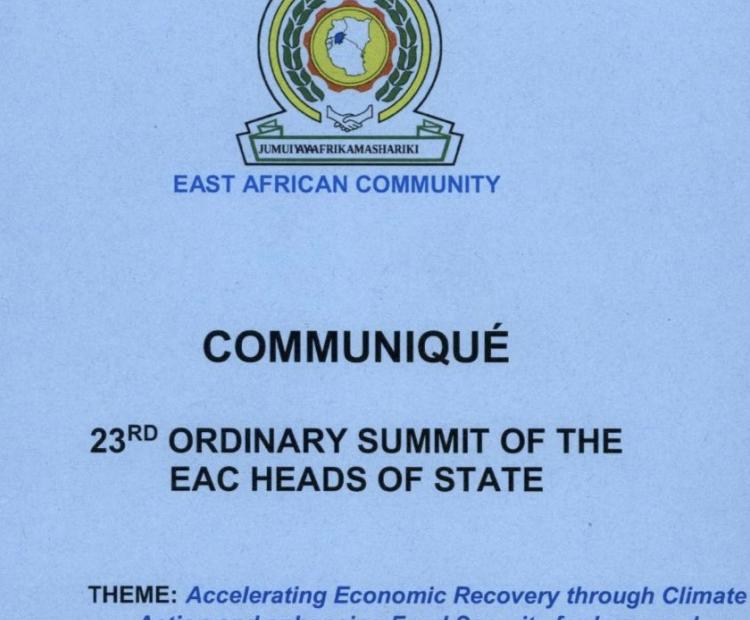 COMMUNIQUÉ OF THE 23RD ORDINARY SUMMIT OF THE EAC HEADS OF STATE